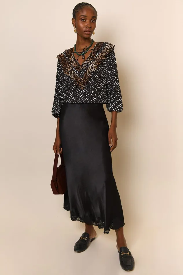 Women Tops RIXO Mirabel Bohemia Leopard Polka Mix Women Tops RIXO Mirabel Bohemia Leopard Polka Mix