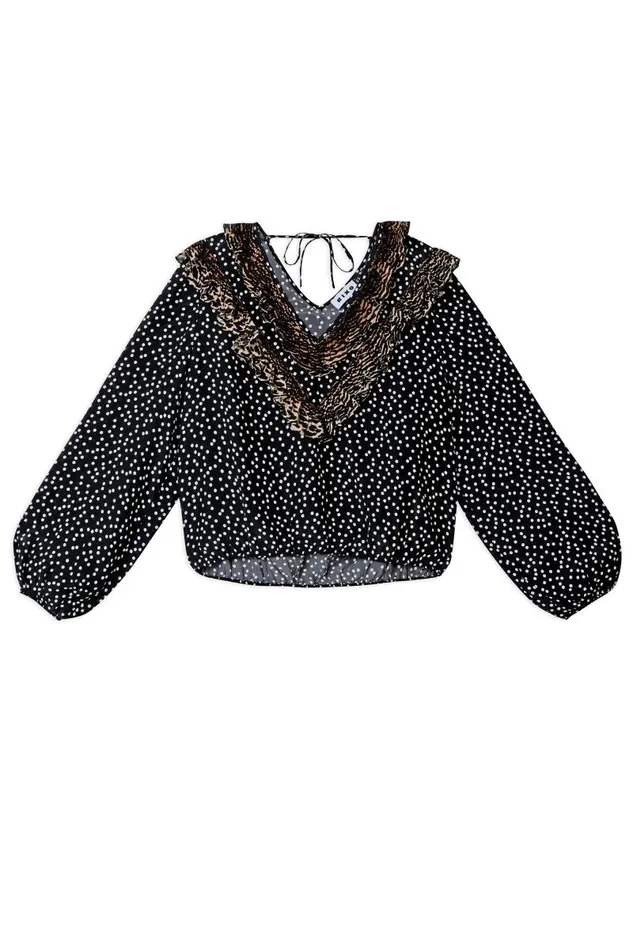 Women Tops RIXO Mirabel Bohemia Leopard Polka Mix Women Tops RIXO Mirabel Bohemia Leopard Polka Mix