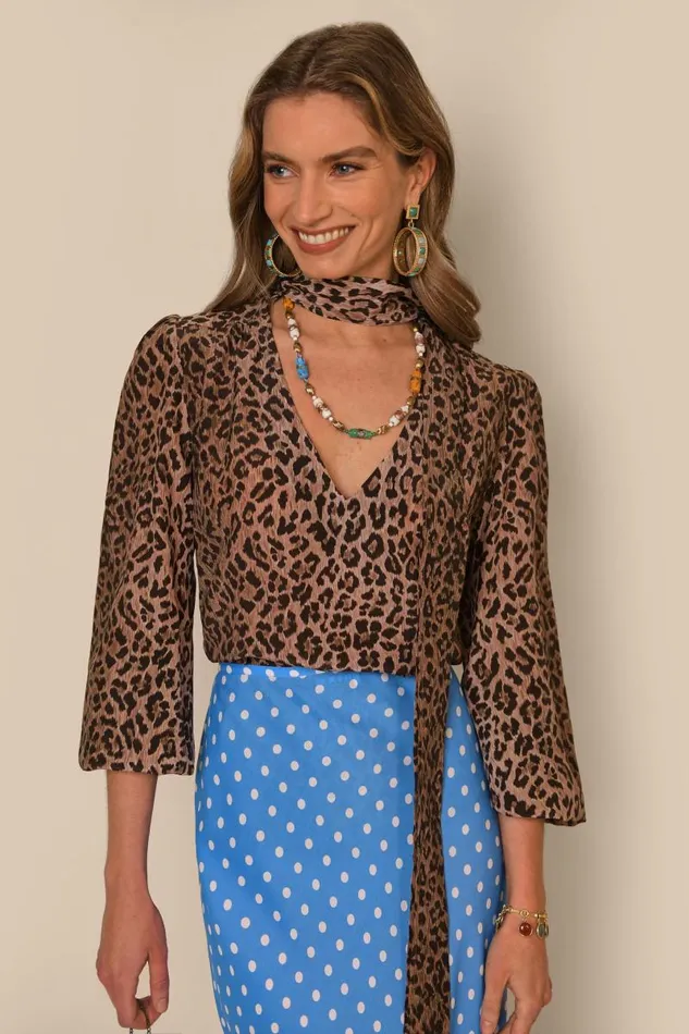 Women Tops RIXO Moss Leopard