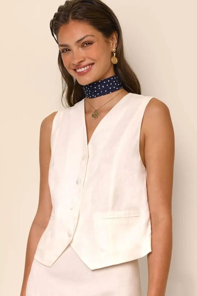 Women Tops RIXO Norah Cream Women Tops RIXO Norah Cream