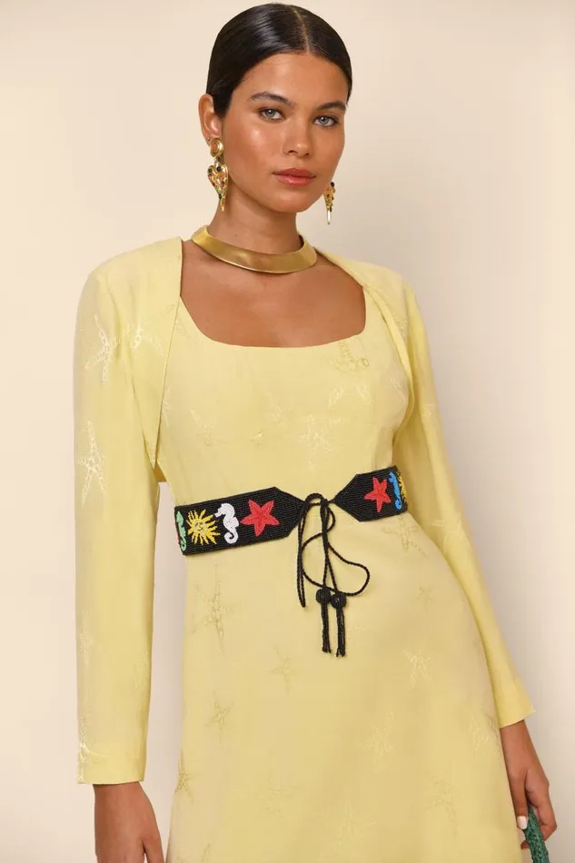 Women Tops RIXO Tahlia Starfish Jacquard Lemon