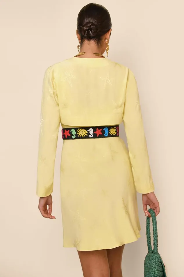 Women Tops RIXO Tahlia Starfish Jacquard Lemon Women Tops RIXO Tahlia Starfish Jacquard Lemon