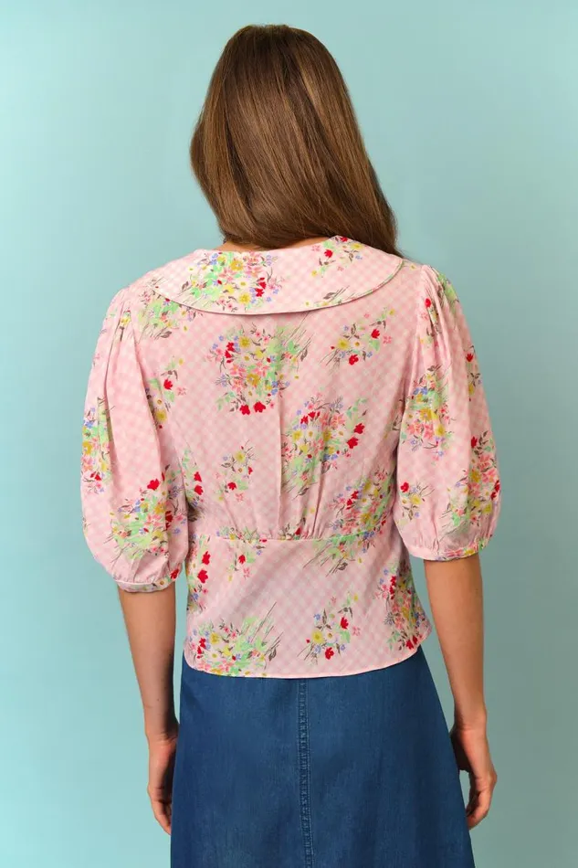 Women Tops RIXO Warner Pink Check Vintage Bunch Women Tops RIXO Warner Pink Check Vintage Bunch