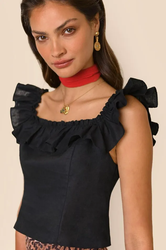 Women Tops RIXO Zinnia Black