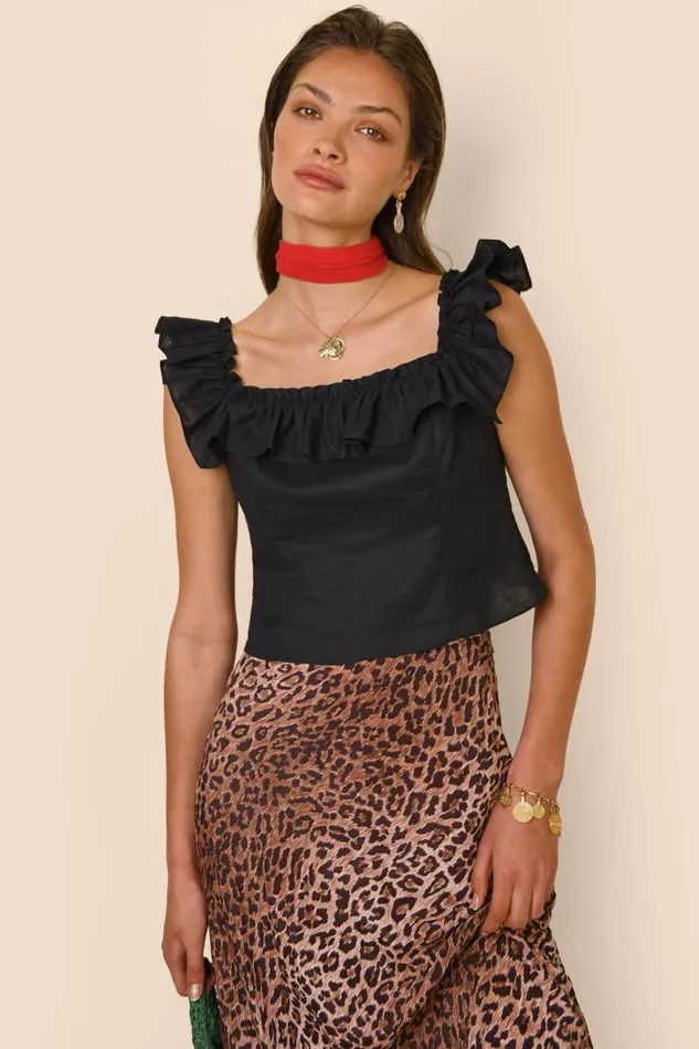 Women Tops RIXO Zinnia Black Women Tops RIXO Zinnia Black