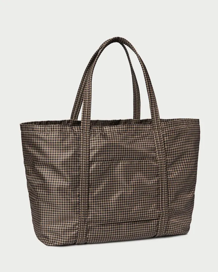 Women Totes Loeffler Randall Dina BrownBlack Check Travel Tote Women Totes Loeffler Randall Dina BrownBlack Check Travel Tote