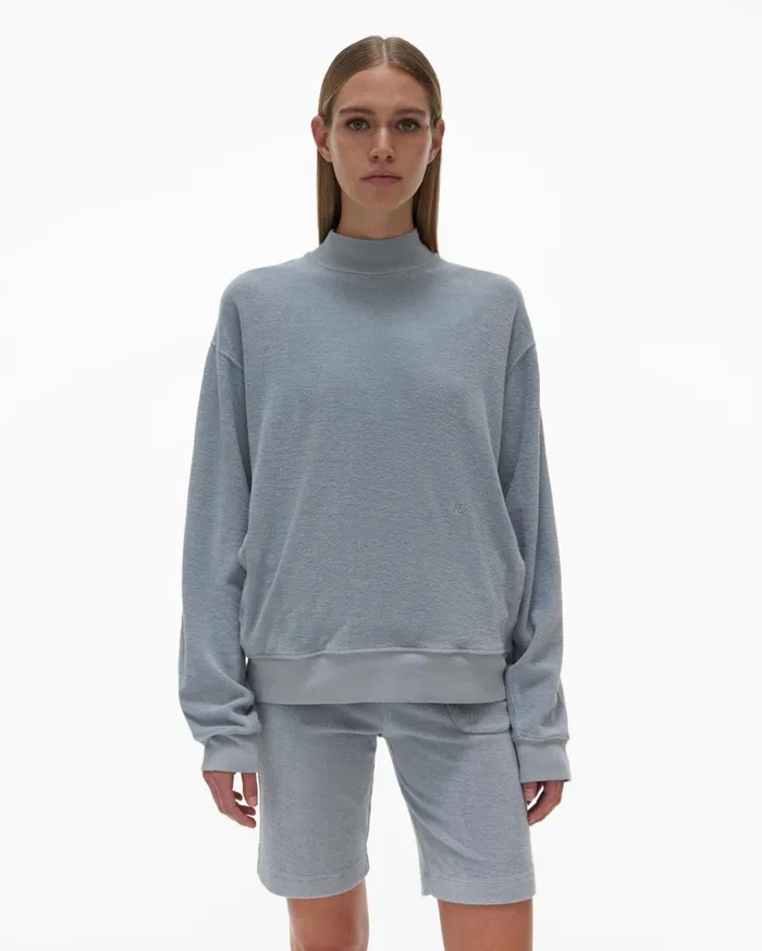 Women Towel Terry Sweatshirt Space Grey Helmut Lang TShirts and Sweatshirts