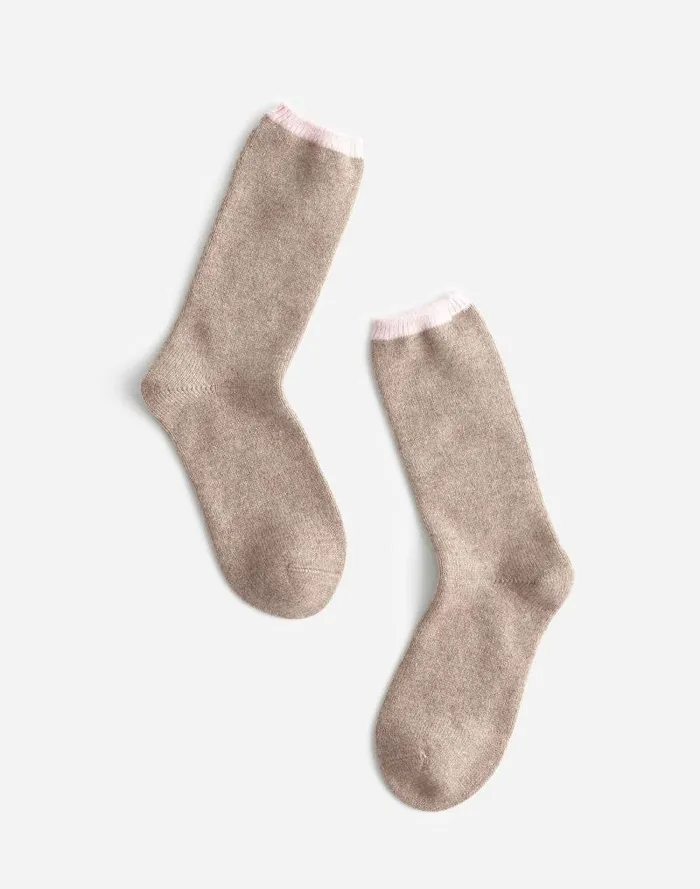 Women Trouser Socks In Cashmere Blend Warm Camel Madewell Socks