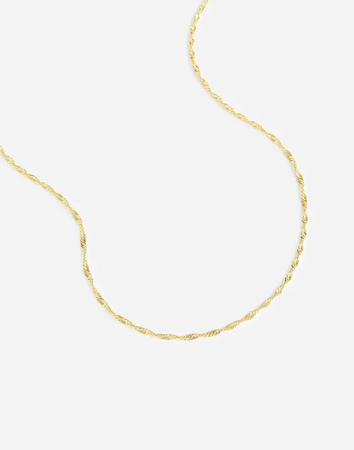 Women Twist Chain Necklace Pale Gold Madewell Jewelry