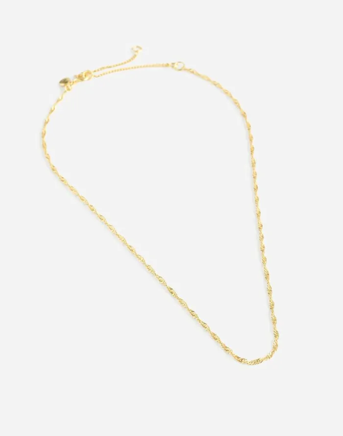 Women Twist Chain Necklace Pale Gold Madewell Jewelry
