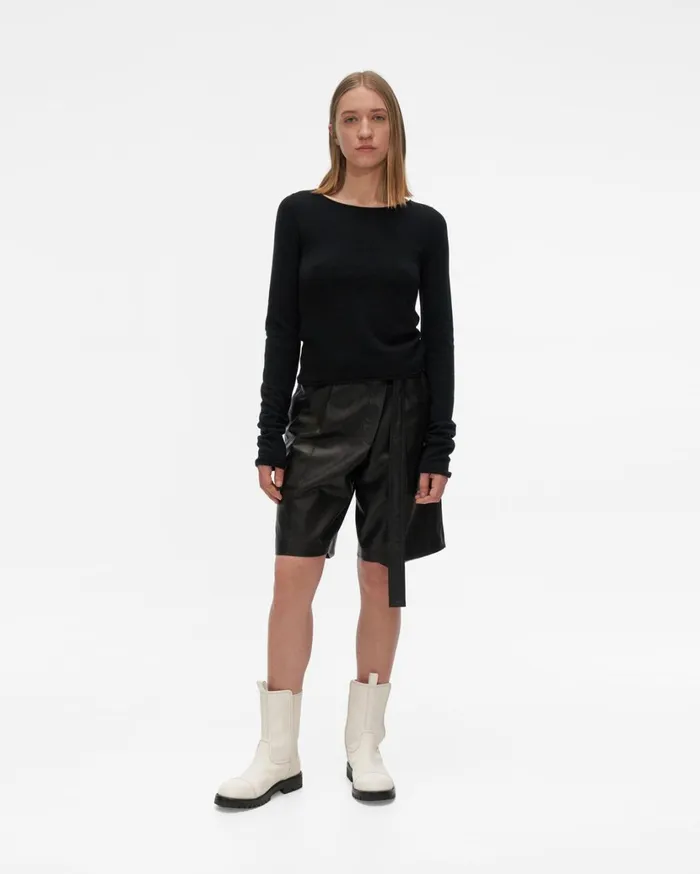 Women Twist Crewneck Sweater Black Helmut Lang Sweaters