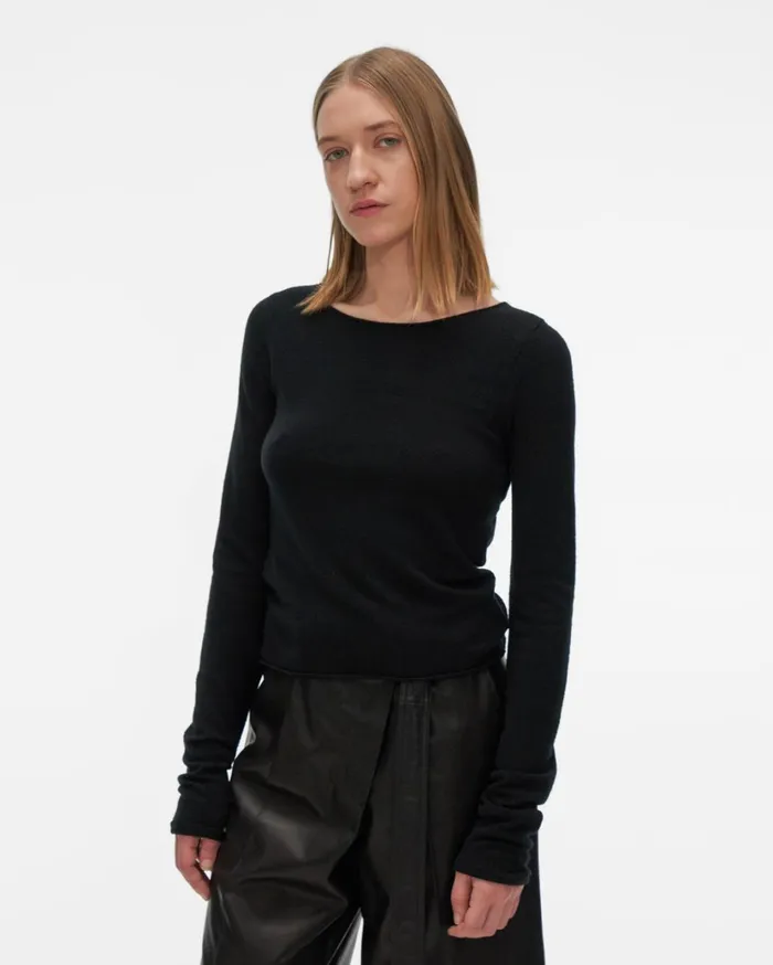 Women Twist Crewneck Sweater Black Helmut Lang Sweaters