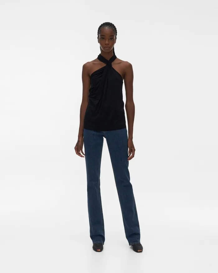Women Twist Jersey Top Black Helmut Lang TShirts and Sweatshirts