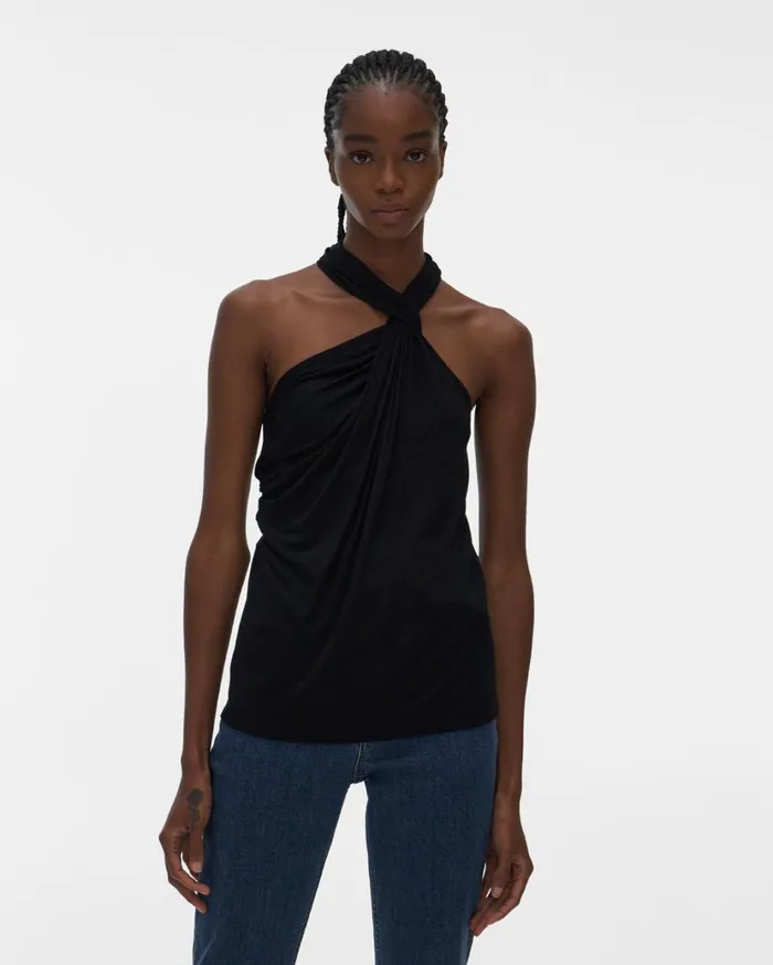 Women Twist Jersey Top Black Helmut Lang TShirts and Sweatshirts