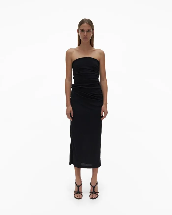 Women Twist Tube Top Basalt Black Helmut Lang Tops
