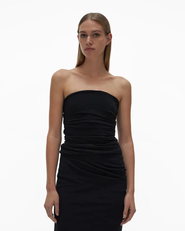 Women Twist Tube Top Basalt Black Helmut Lang Tops