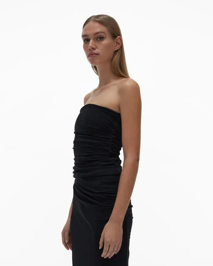 Women Twist Tube Top Basalt Black Helmut Lang Tops