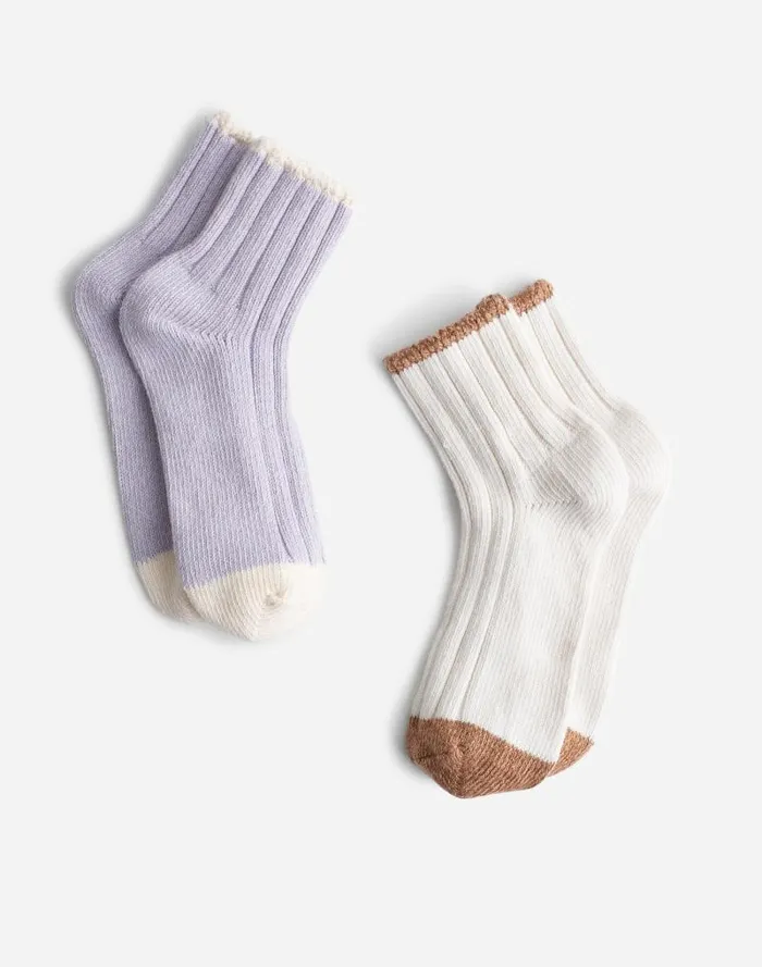 Women TwoPack Ankle Socks Dark Camel Madewell Socks