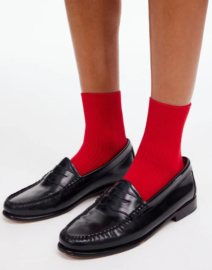 Women TwoPack SemiSheer Ankle Socks Bright Cherry Madewell Socks
