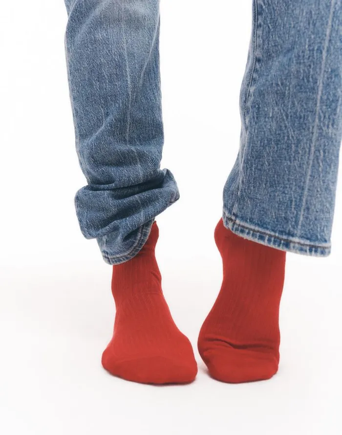 Women TwoPack SemiSheer Ankle Socks Bright Cherry Madewell Socks