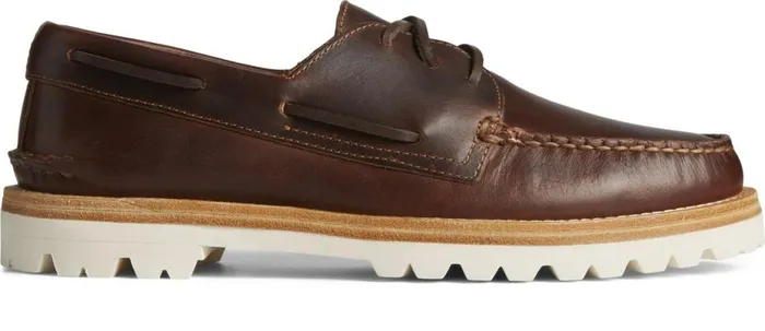 Women Unisex Authentic Original 3Eye Vibram Boat Shoe Brown Sperry Boat Shoes