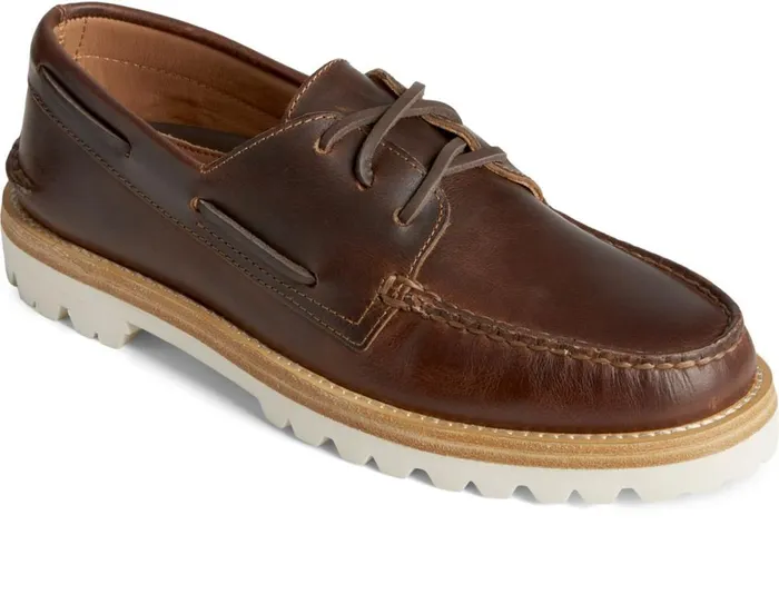 Women Unisex Authentic Original 3Eye Vibram Boat Shoe Brown Sperry Boat Shoes