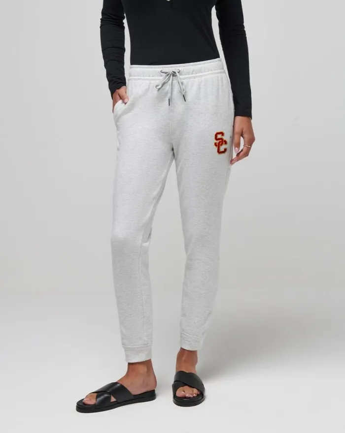 Women USC CLOUD TIE JOGGER Heather Grey TravisMathew Pants