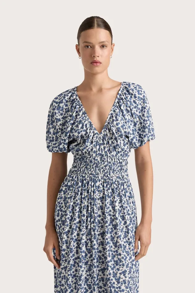 Women Valras Midi Dress Leilani Mid Blue Faithfull The Brand Midi Dresses Women Valras Midi Dress Leilani Mid Blue Faithfull The Brand Midi Dresses