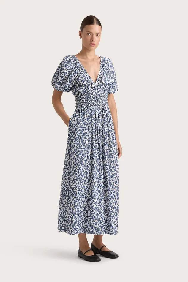Women Valras Midi Dress Leilani Mid Blue Faithfull The Brand Midi Dresses Women Valras Midi Dress Leilani Mid Blue Faithfull The Brand Midi Dresses