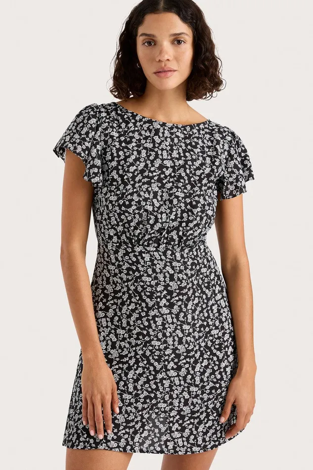 Women Valras Mini Dress Amaryllis Floral Black Faithfull The Brand Dresses Women Valras Mini Dress Amaryllis Floral Black Faithfull The Brand Dresses