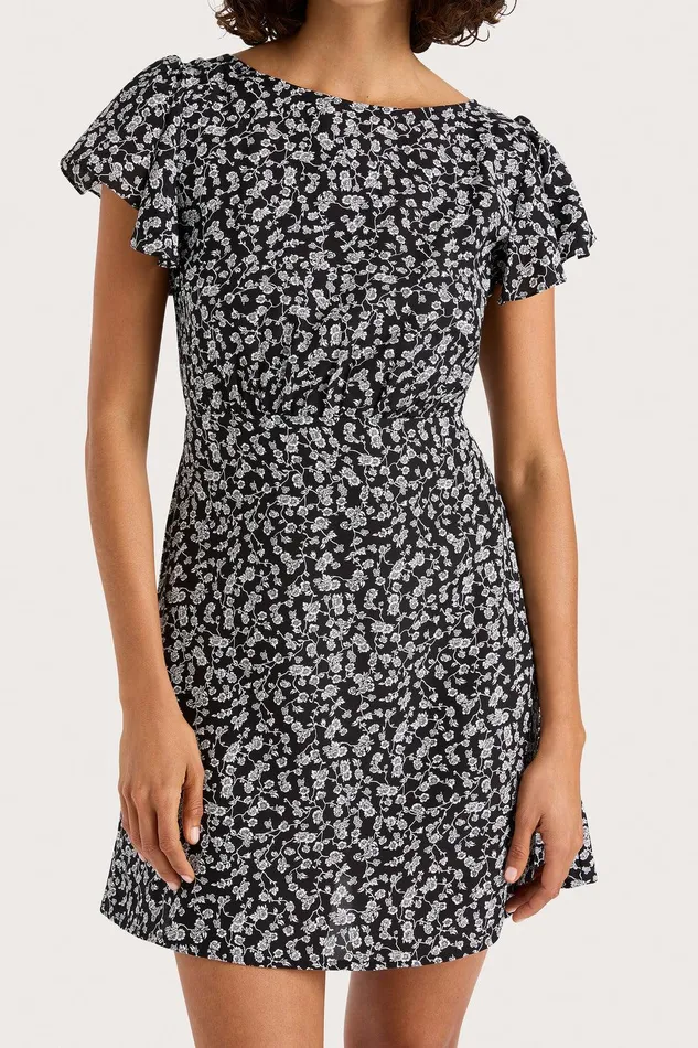 Women Valras Mini Dress Amaryllis Floral Black Faithfull The Brand Dresses Women Valras Mini Dress Amaryllis Floral Black Faithfull The Brand Dresses