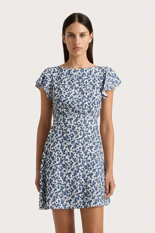 Women Valras Mini Dress Leilani Mid Blue Faithfull The Brand Dresses Women Valras Mini Dress Leilani Mid Blue Faithfull The Brand Dresses