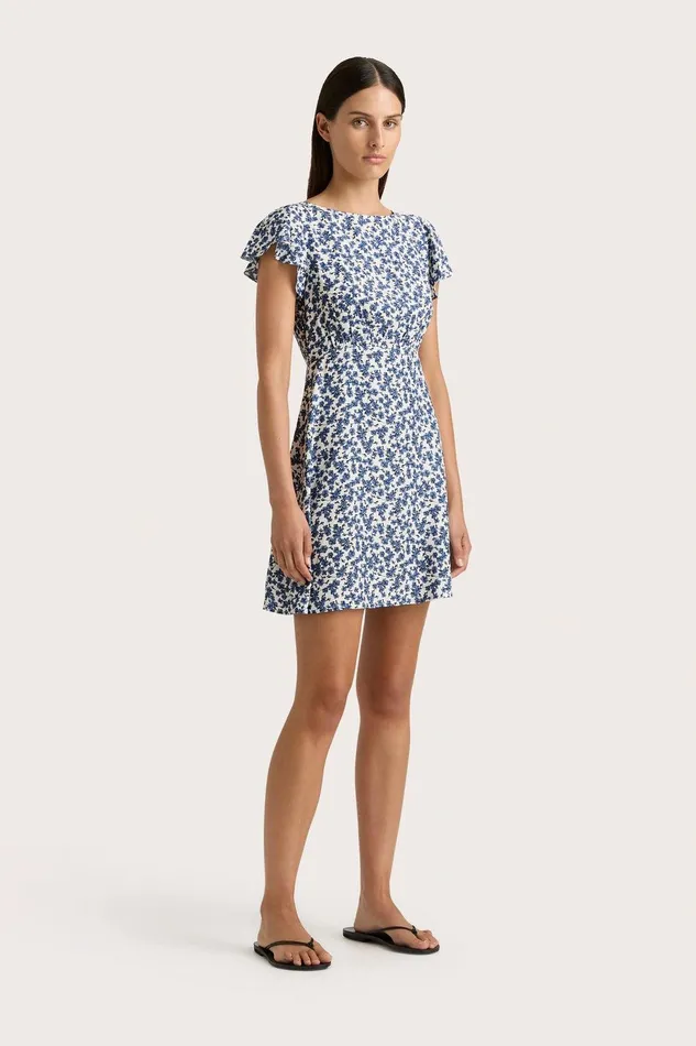 Women Valras Mini Dress Leilani Mid Blue Faithfull The Brand Dresses Women Valras Mini Dress Leilani Mid Blue Faithfull The Brand Dresses