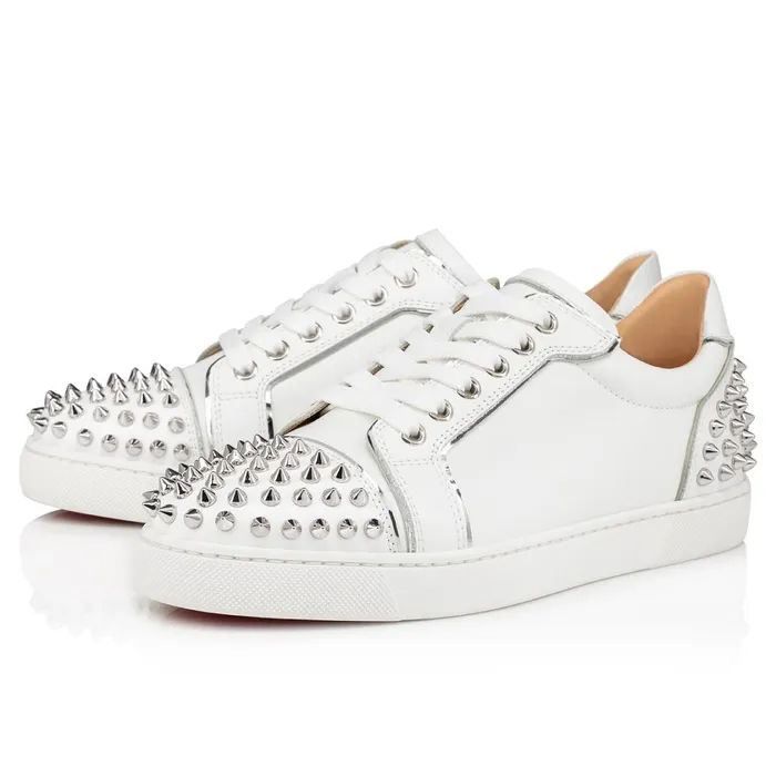Women Vieira 2 Sneakers 8211 Calf Leather And Specchio Leather 8211 Bianco Bianco Christian Louboutin Sneakers Women Vieira 2 Sneakers 8211 Calf Leather And Specchio Leather 8211 Bianco Bianco Christian Louboutin Sneakers