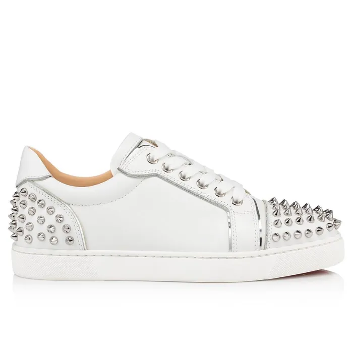 Women Vieira 2 Sneakers 8211 Calf Leather And Specchio Leather 8211 Bianco Bianco Christian Louboutin Sneakers