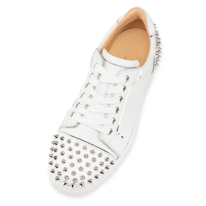 Women Vieira 2 Sneakers 8211 Calf Leather And Specchio Leather 8211 Bianco Bianco Christian Louboutin Sneakers