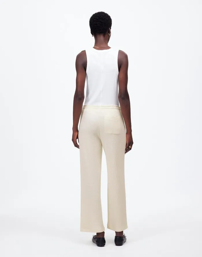 Women WaffleKnit StraightLeg Sweatpants Winter White Madewell Pants