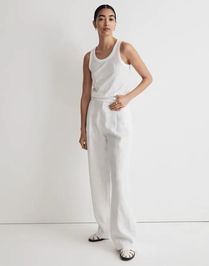 Women Whisper Cotton Scoopneck Tank Top Optic White Madewell Tees