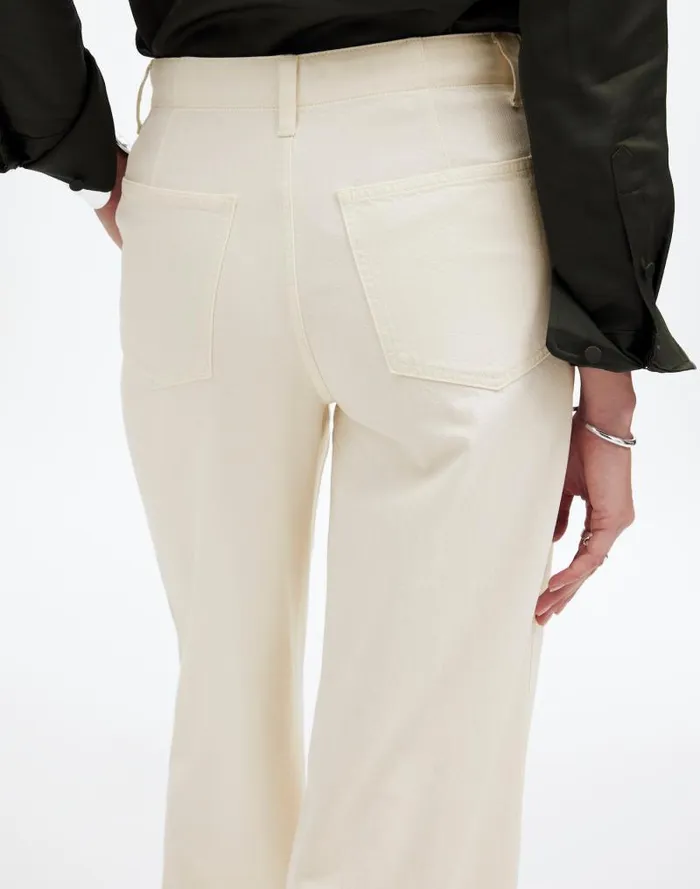 Women Wide Sweep Denim Trousers Vintage Ivory Madewell Jeans