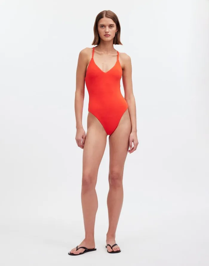 Women Zulu and Zephyr Chilli Pepper Toweling OnePiece Swimsuit Chilli Pepper Madewell Swim