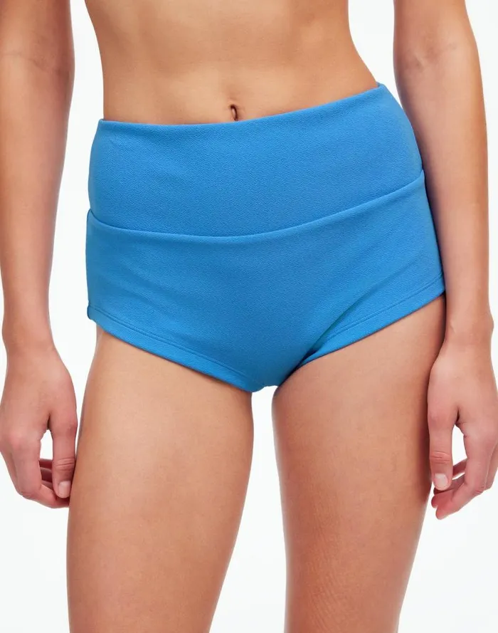 Women Zulu and Zephyr Ocean Blue Textured Boy Short Ocean Blue Madewell Swim