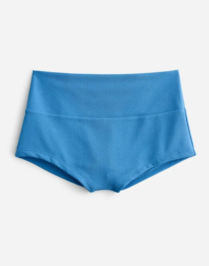 Women Zulu and Zephyr Ocean Blue Textured Boy Short Ocean Blue Madewell Swim