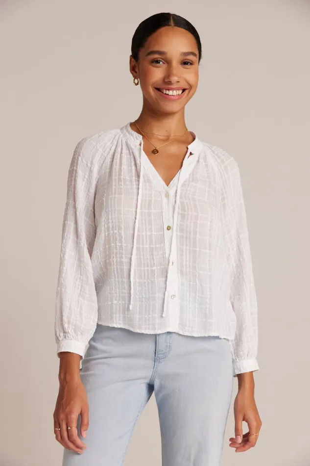 Woven Plaid Raglan Blouse 8211 White Women Bella Dahl Long Sleeve Woven Plaid Raglan Blouse 8211 White Women Bella Dahl Long Sleeve