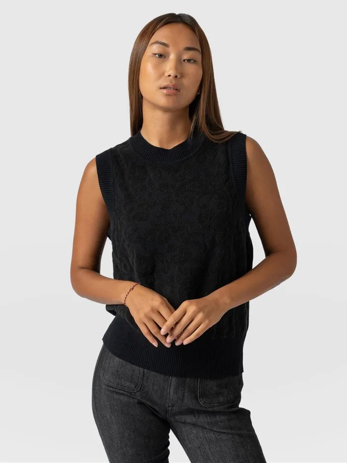 Wren Sleeveless Knit 8211 Black Black Women Saint And Sofia Knitwear