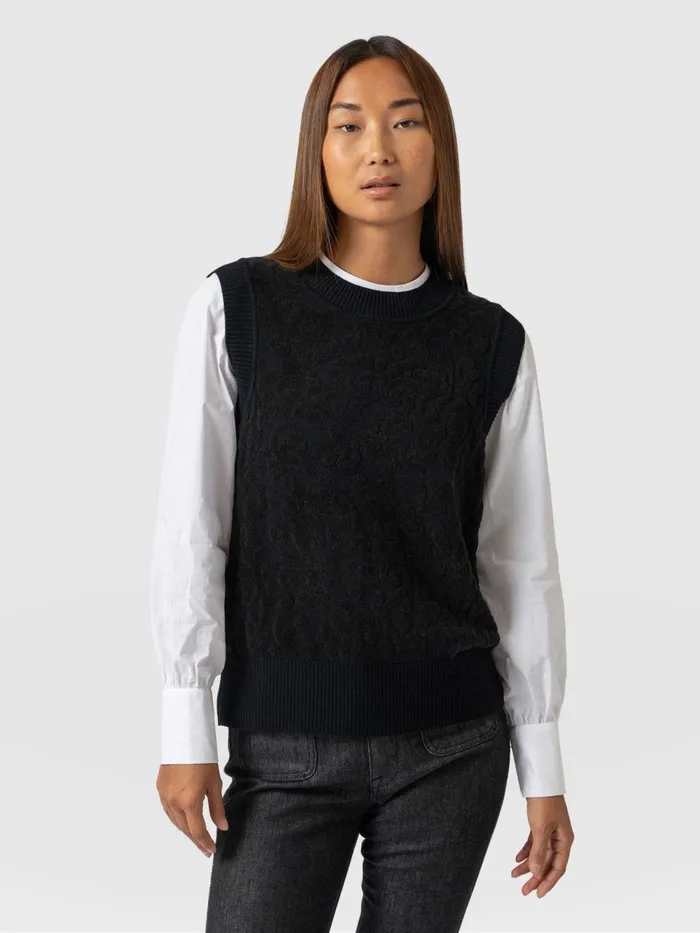 Wren Sleeveless Knit 8211 Black Black Women Saint And Sofia Knitwear