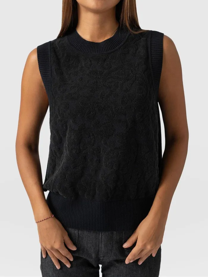 Wren Sleeveless Knit 8211 Black Black Women Saint And Sofia Knitwear