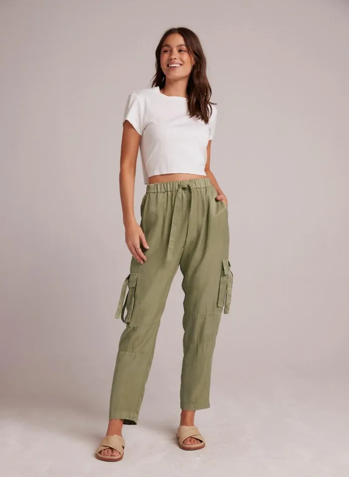 Zephyr Tie Pocket Utility Pant 8211 Khaki Army Women Bella Dahl Pants