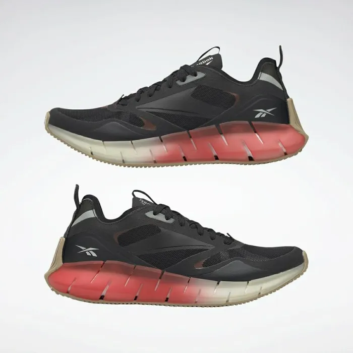 Zig Womens Reebok Zig Kinetica Horizon Shoes Black Maroon Utility Beige