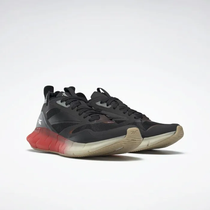 Zig Womens Reebok Zig Kinetica Horizon Shoes Black Maroon Utility Beige