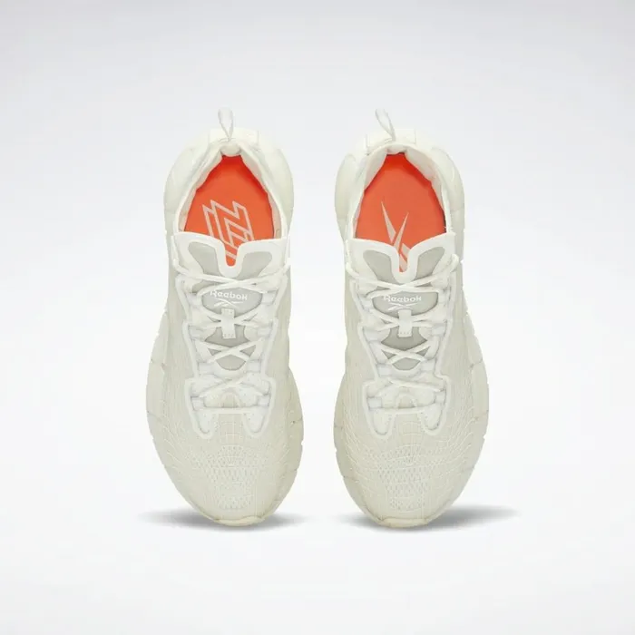 Zig Womens Reebok Zig Kinetica II Shoes Chalk Pure Grey 2 Orange Flare